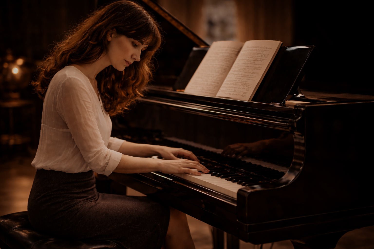 Femme jouant du piano